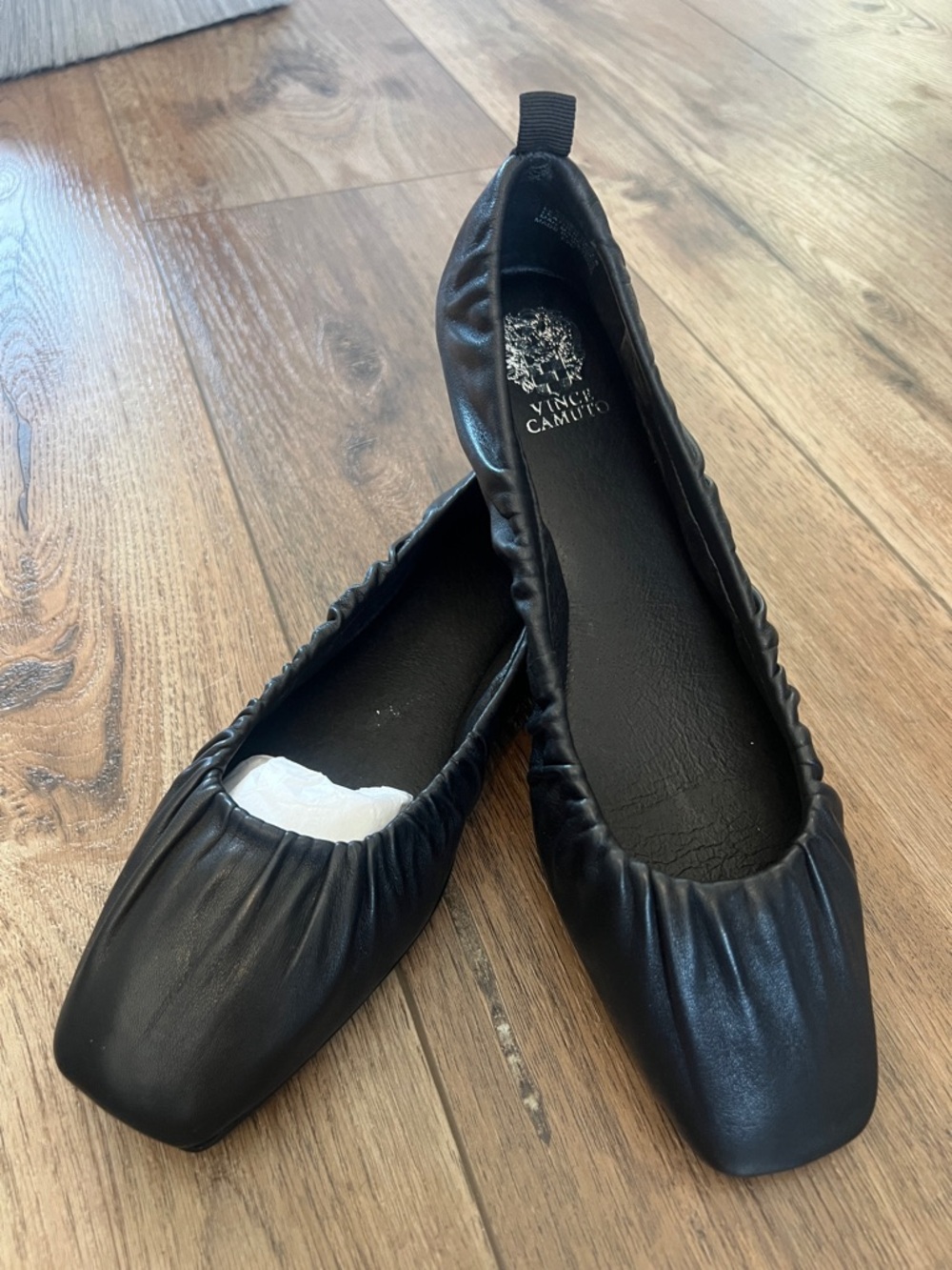 NWT Vince Camuto Verline Black Leather Ballet Flats 8.5